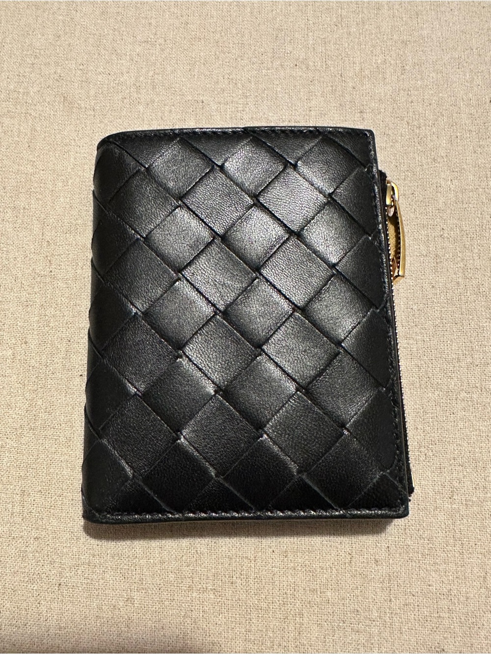 Bottega Veneta | Wallet | Black Intrecciato Leather Bifold Wallet